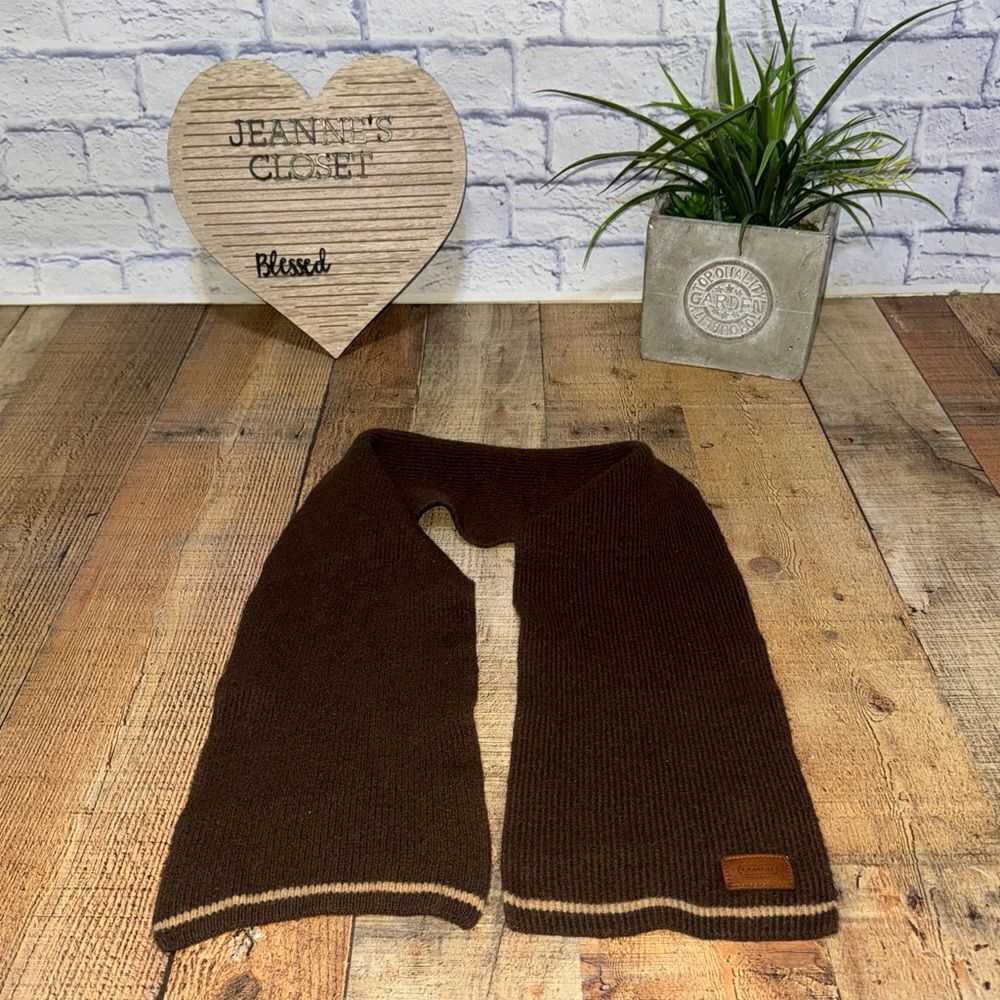 Coach Merino men scarf 100% Merino Wool - Brown
